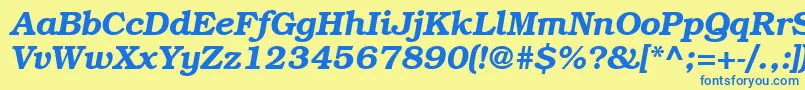 BookwomanDemiitalicsh Font – Blue Fonts on Yellow Background