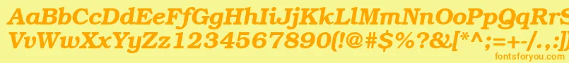 BookwomanDemiitalicsh Font – Orange Fonts on Yellow Background