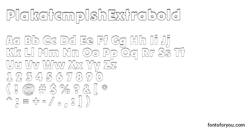 A fonte PlakatcmplshExtrabold – alfabeto, números, caracteres especiais