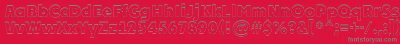 PlakatcmplshExtrabold-Schriftart – Graue Schriften auf rotem Hintergrund