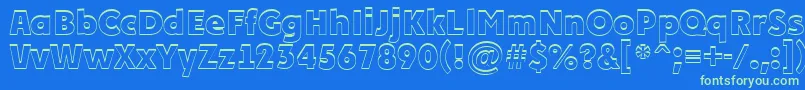 PlakatcmplshExtrabold Font – Green Fonts on Blue Background