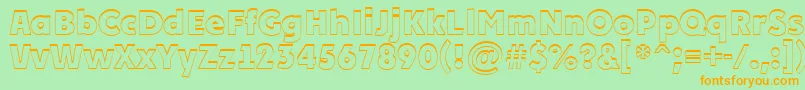 PlakatcmplshExtrabold Font – Orange Fonts on Green Background