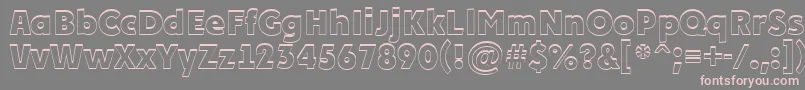 フォントPlakatcmplshExtrabold – 灰色の背景にピンクのフォント