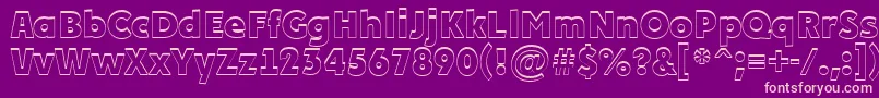 PlakatcmplshExtrabold-fontti – vaaleanpunaiset fontit violetilla taustalla