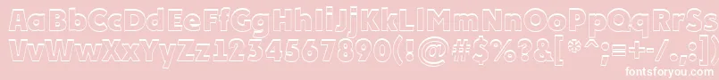 PlakatcmplshExtrabold-Schriftart – Weiße Schriften auf rosa Hintergrund