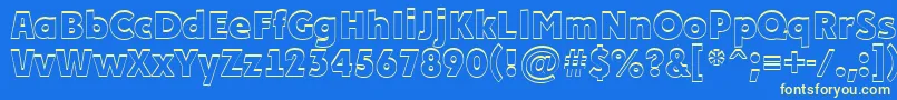 PlakatcmplshExtrabold Font – Yellow Fonts on Blue Background