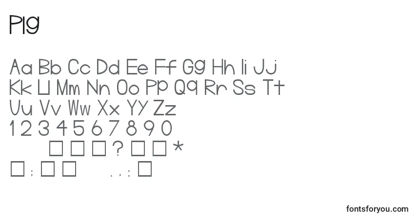 Czcionka Plg – alfabet, cyfry, specjalne znaki