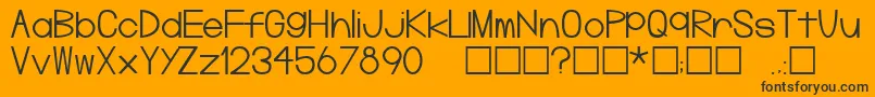 Plg-Schriftart – Schwarze Schriften auf orangefarbenem Hintergrund