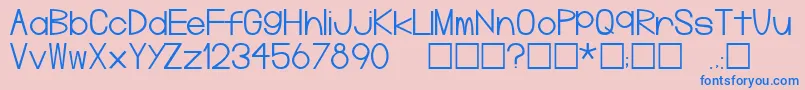 フォントPlg – ピンクの背景に青い文字