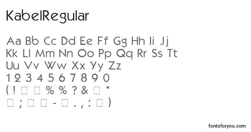 A fonte KabelRegular – alfabeto, números, caracteres especiais