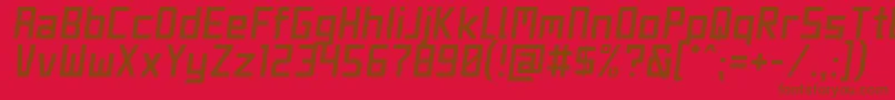 JetSetItalic-fontti – ruskeat fontit punaisella taustalla