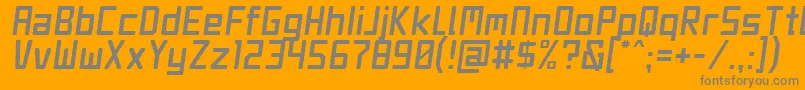 フォントJetSetItalic – オレンジの背景に灰色の文字