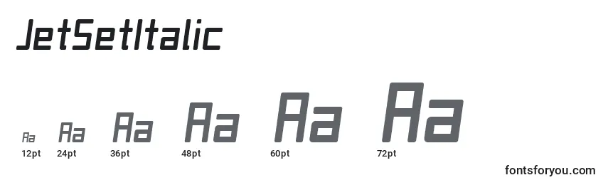 JetSetItalic Font Sizes