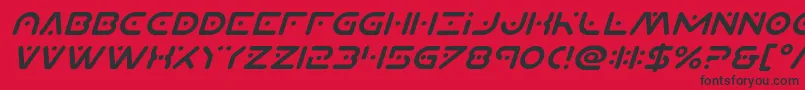 Planetxcompactital Font – Black Fonts on Red Background