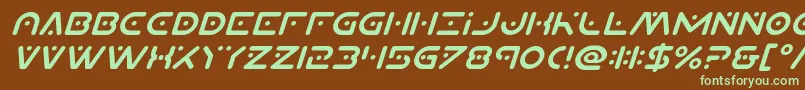 Шрифт Planetxcompactital – зелёные шрифты на коричневом фоне