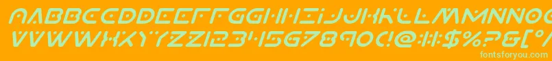 Planetxcompactital Font – Green Fonts on Orange Background