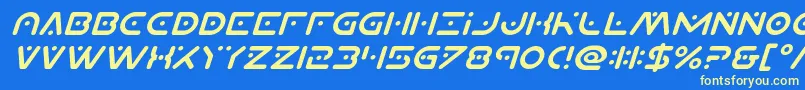 Planetxcompactital Font – Yellow Fonts on Blue Background