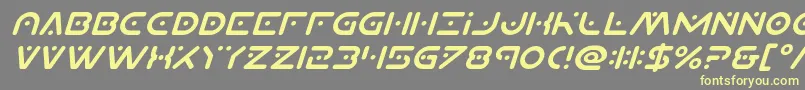 フォントPlanetxcompactital – 黄色のフォント、灰色の背景