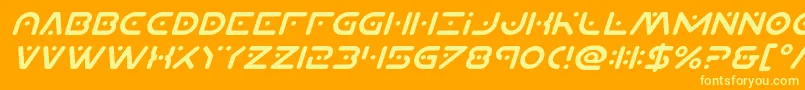 Planetxcompactital Font – Yellow Fonts on Orange Background