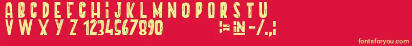 フォントUnicorn+Paradise – 黄色の文字、赤い背景