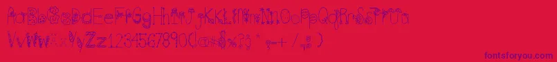 SpringTime Font – Purple Fonts on Red Background