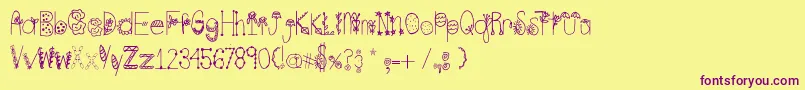 SpringTime Font – Purple Fonts on Yellow Background