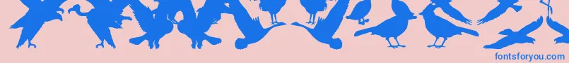 BirdsOfAFeather Font – Blue Fonts on Pink Background