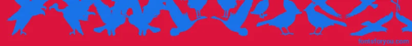 Шрифт BirdsOfAFeather – синие шрифты на красном фоне