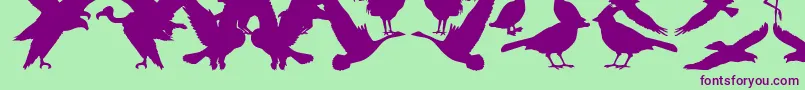 Шрифт BirdsOfAFeather – фиолетовые шрифты на зелёном фоне