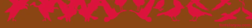 Police BirdsOfAFeather – polices rouges sur fond brun