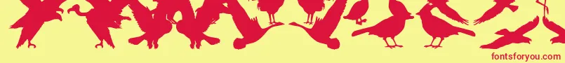 BirdsOfAFeather Font – Red Fonts on Yellow Background