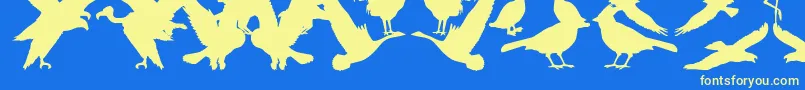 BirdsOfAFeather Font – Yellow Fonts on Blue Background