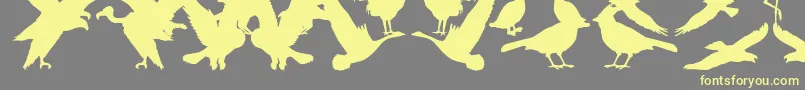 BirdsOfAFeather-Schriftart – Gelbe Schriften auf grauem Hintergrund