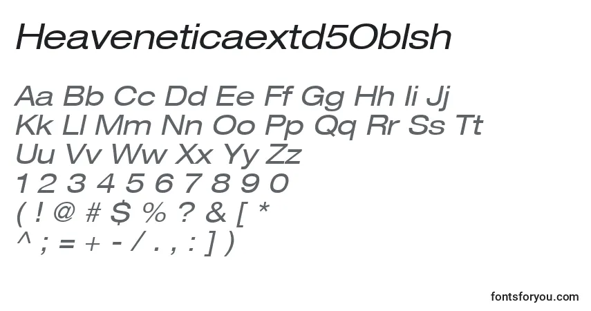 Шрифт Heaveneticaextd5Oblsh – алфавит, цифры, специальные символы