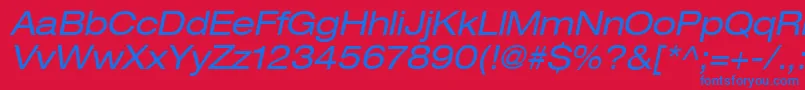 Heaveneticaextd5Oblsh Font – Blue Fonts on Red Background