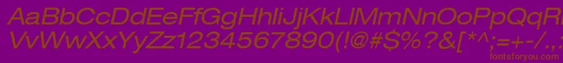 Heaveneticaextd5Oblsh Font – Brown Fonts on Purple Background