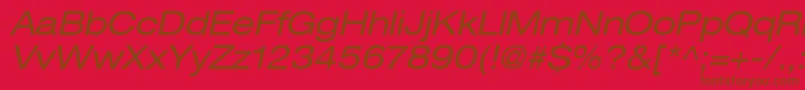Heaveneticaextd5Oblsh Font – Brown Fonts on Red Background