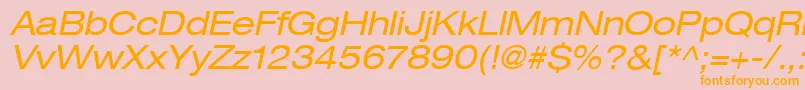 Heaveneticaextd5Oblsh Font – Orange Fonts on Pink Background