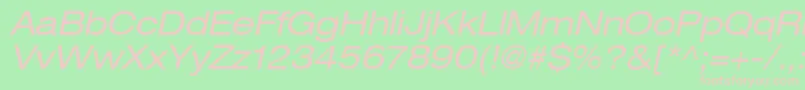 Heaveneticaextd5Oblsh Font – Pink Fonts on Green Background