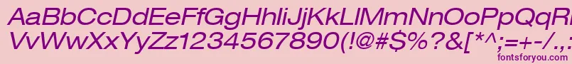 Heaveneticaextd5Oblsh Font – Purple Fonts on Pink Background