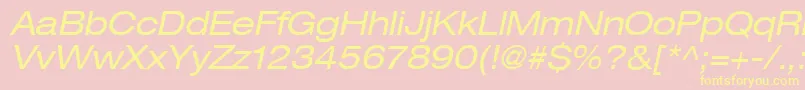 Heaveneticaextd5Oblsh Font – Yellow Fonts on Pink Background