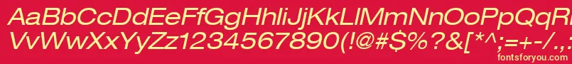Heaveneticaextd5Oblsh Font – Yellow Fonts on Red Background