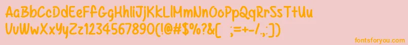 MfKazincbarcika Font – Orange Fonts on Pink Background