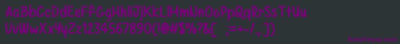 フォントMfKazincbarcika – 黒い背景に紫のフォント