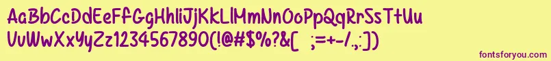 MfKazincbarcika Font – Purple Fonts on Yellow Background