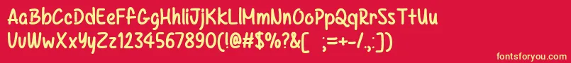 MfKazincbarcika Font – Yellow Fonts on Red Background