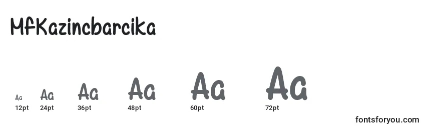 Размеры шрифта MfKazincbarcika