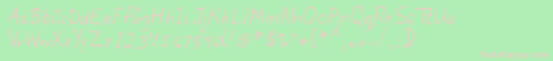 Lehn028 Font – Pink Fonts on Green Background