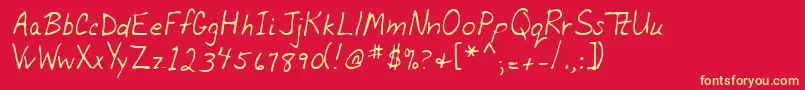 フォントLehn028 – 黄色の文字、赤い背景
