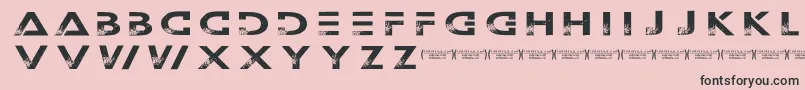 Outerspacemilitia-fontti – mustat fontit vaaleanpunaisella taustalla